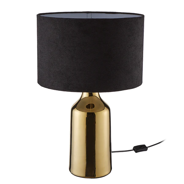 Tischleuchte FRONT ROW - Keramik / Textil - 1-flammig - Schwarz / Gold - Image 3