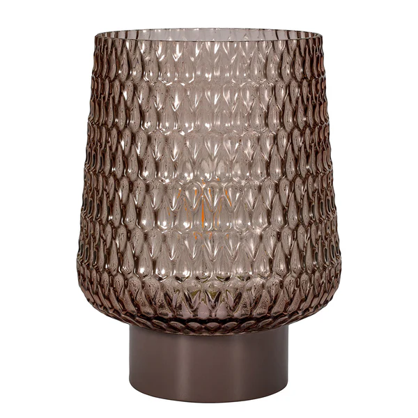 Tischleuchte Glamour Typ B - Aluminium / Farbglas - 1-flammig - Braun - Image 4