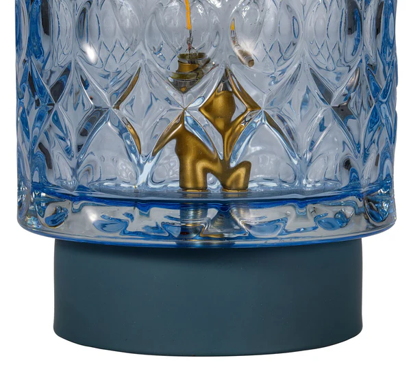 Tischleuchte Glamour Typ C - Aluminium / Farbglas - 1-flammig - Blau - Image 7