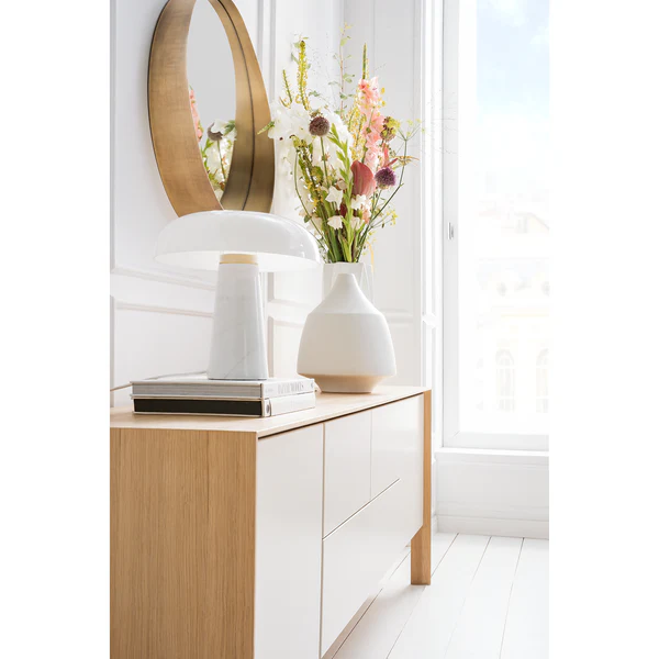 Tischleuchte Glossy - Opalglas / Marmor - 1-flammig - Image 2