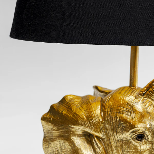 Tischleuchte Happy Elefant - Stahl / Polyester - Schwarz / Gold - Image 11