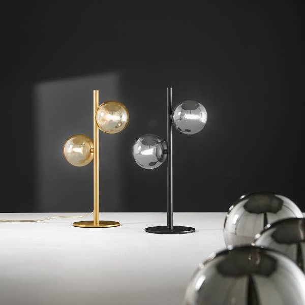 Tischleuchte Honey - Farbglas / Aluminium - 2-flammig - Gold - Image 2