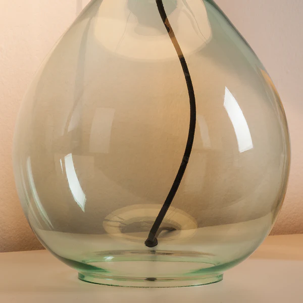 Tischleuchte Loster - Glas / Baumwollstoff - Hellbraun - 1-flammig - Hellbraun - Image 14