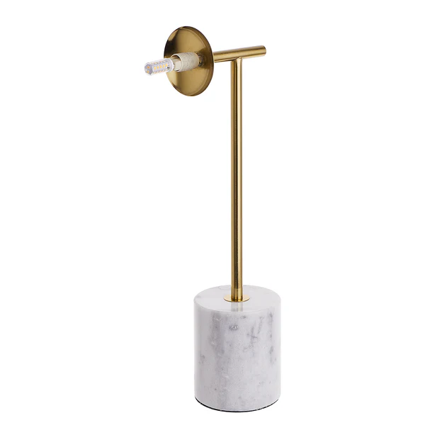 Tischleuchte LUNA - Metall / Glas / Marmor - 1-flammig - Gold / Weiß - Image 7