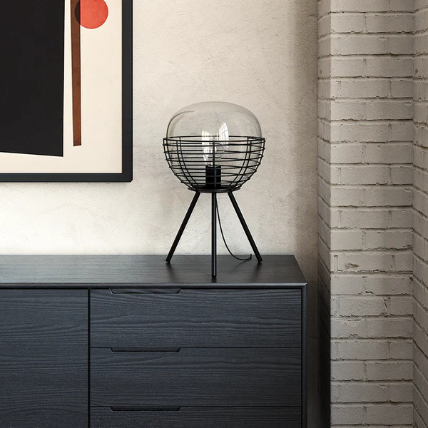 Tischleuchte Malle - Rauchglas / Eisen - 1-flammig - Image 2