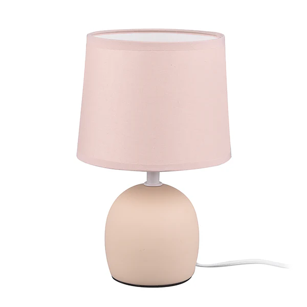 Tischleuchte Malu - Mischgewebe / Keramik - 1-flammig - Beige