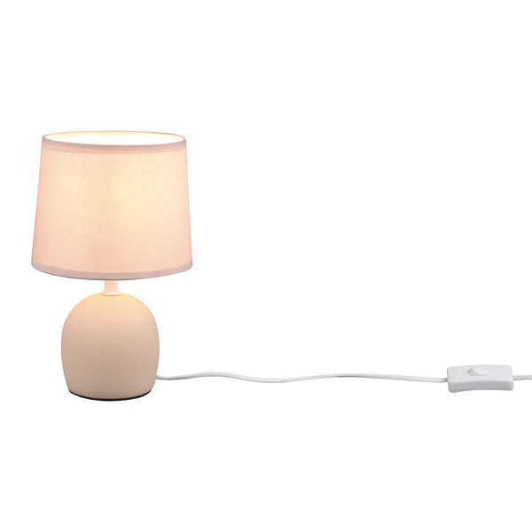 Tischleuchte Malu - Mischgewebe / Keramik - 1-flammig - Beige - Image 2