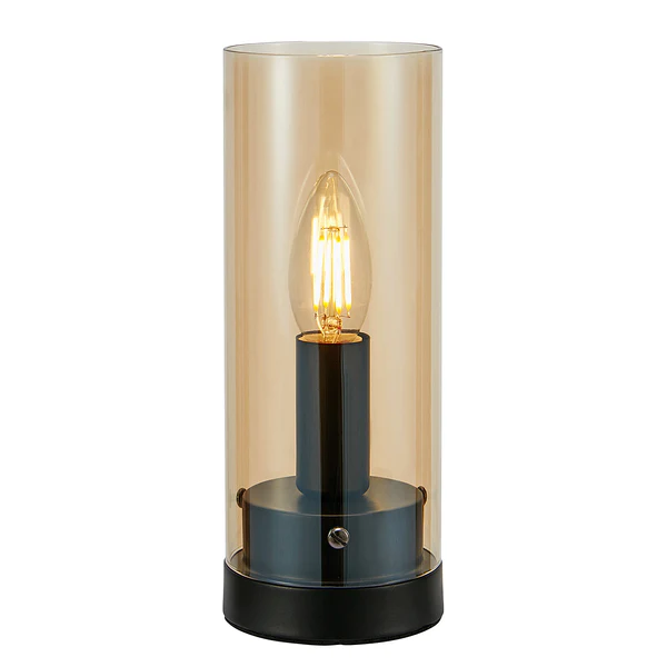 Tischleuchte Post - Eisen / Glas - 1-flammig - Gold - Höhe: 23 cm