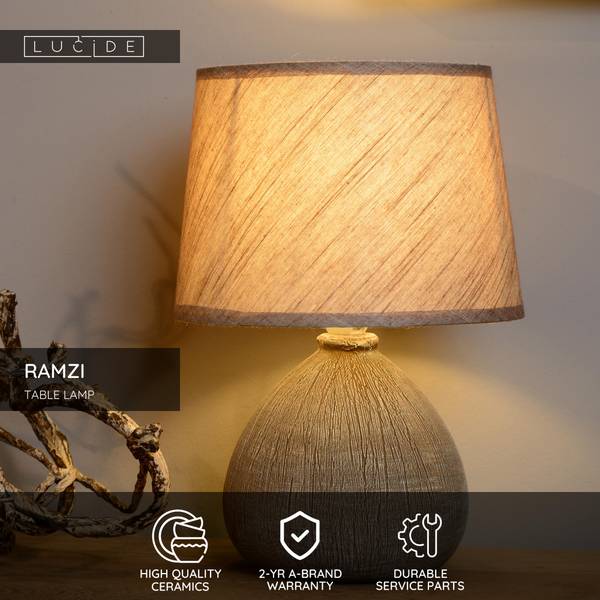 Tischleuchte Ramzi - Keramik - Beige - Image 7