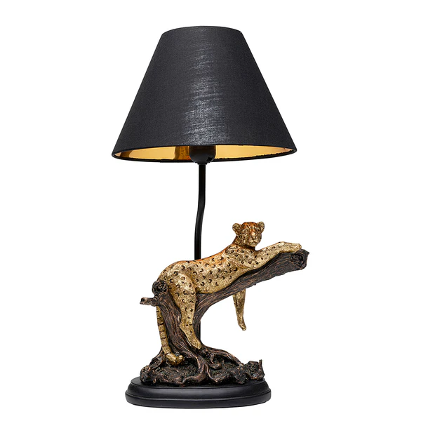 Tischleuchte Relax Leopard - Stahl / Polyresin - Schwarz / Gold - Image 3