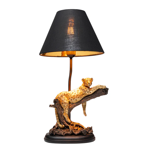 Tischleuchte Relax Leopard - Stahl / Polyresin - Schwarz / Gold - Image 5