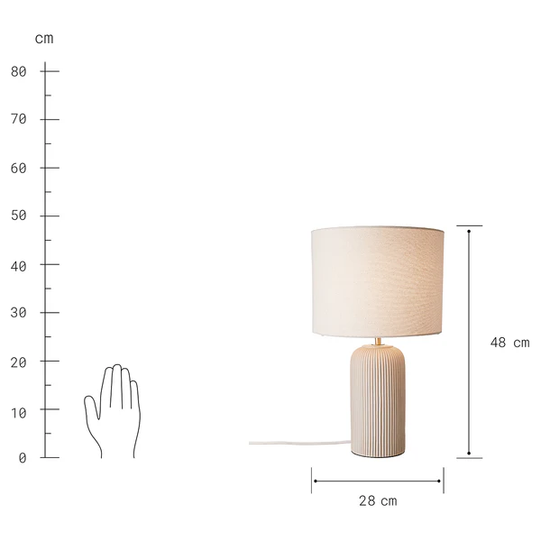 Tischleuchte ST. TROPEZ - Keramik / Leinen - 1-flammig - Beige - Image 8