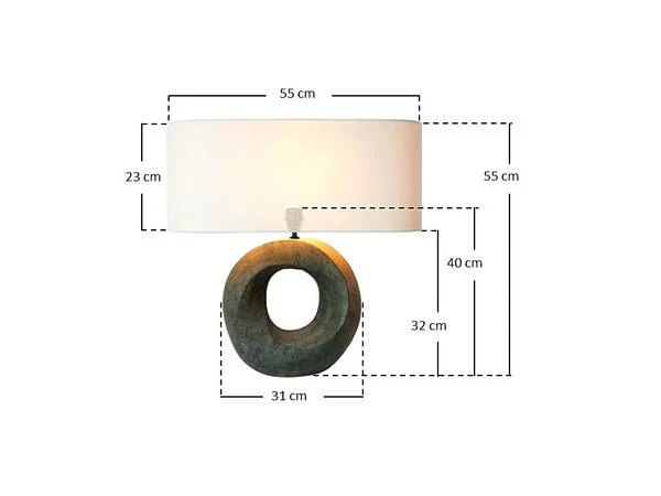 Tischleuchte Tatihara Typ C - Leinen / Keramik - 1-flammig - Image 12