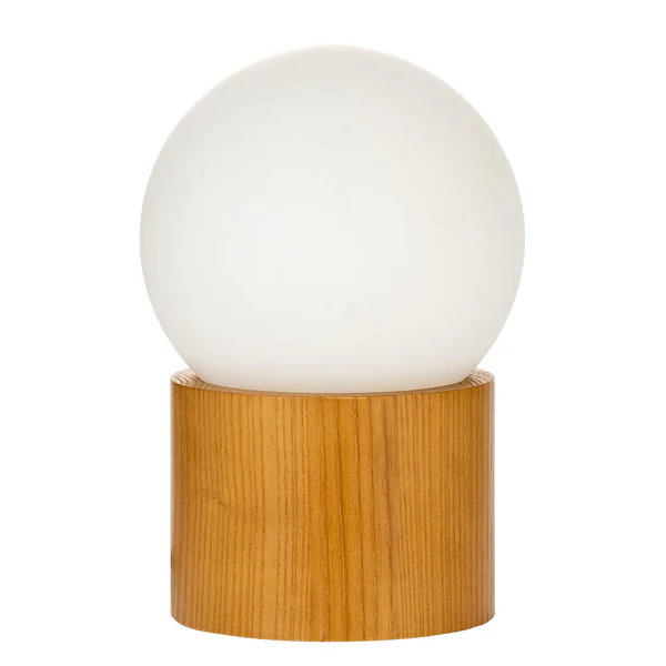 Tischleuchte Woody Shine - Echtholzfurnier / Opalglas - Esche / Weiß - 1-flammig - Image 4