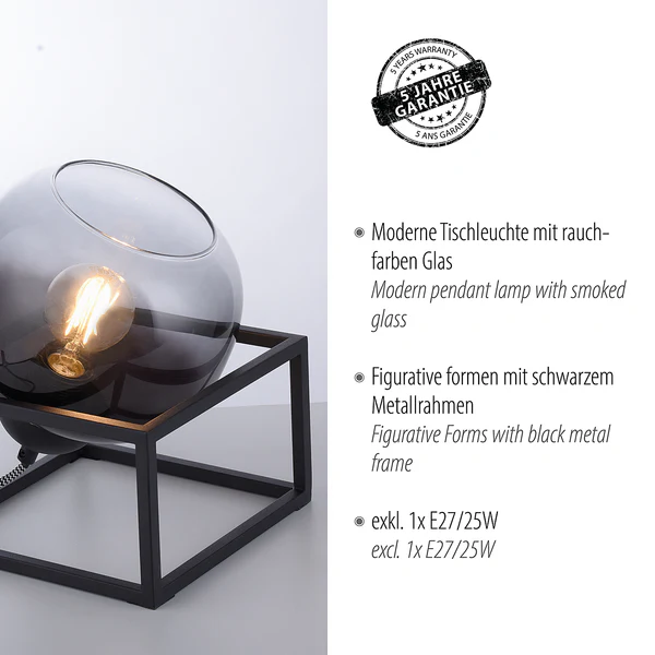 Tischleuchte Zea - Rauchglas / Eisen - 1-flammig - Image 7