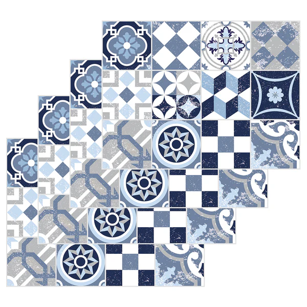 Tischset Mosaik I (4er-Set) - Vinyl - Blau - Image 2