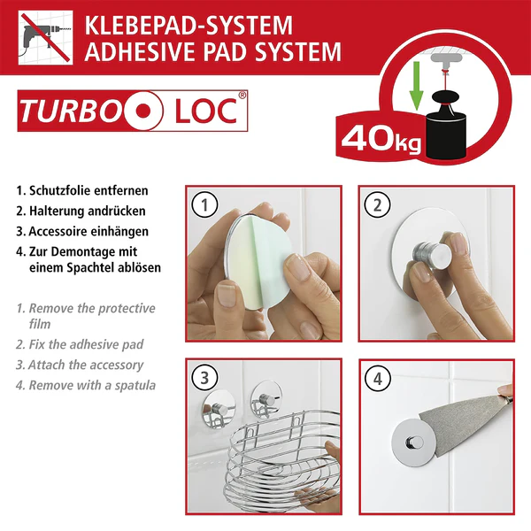 Turbo-Loc Toilettenpapierhalter Orea - Edelstahl - Silber - Image 8