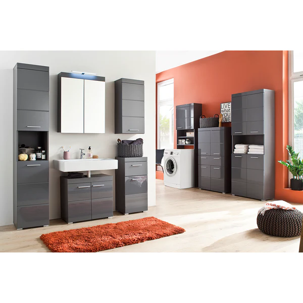 Unterschrank Amanda - Hochglanz Grau - Breite: 37 cm - Image 4