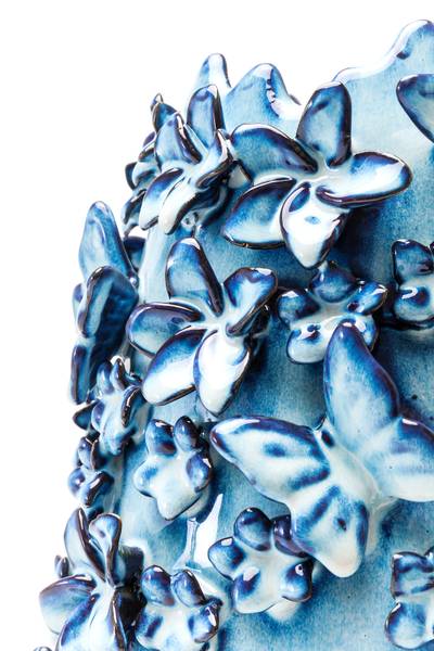 Vase Butterfly Typ A - Blau - Steingut - 23 x 36 x 23 cm - Image 8