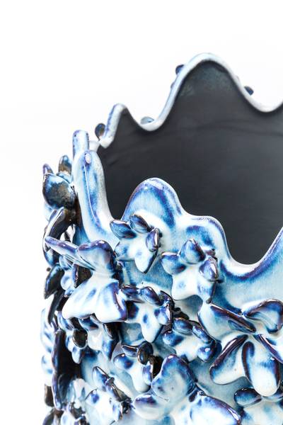 Vase Butterfly Typ B - Blau - Steingut - 28 x 50 x 28 cm - Image 6