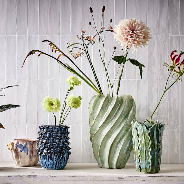 Vase GAIA Blätter - Steingut - Grün - Image 2