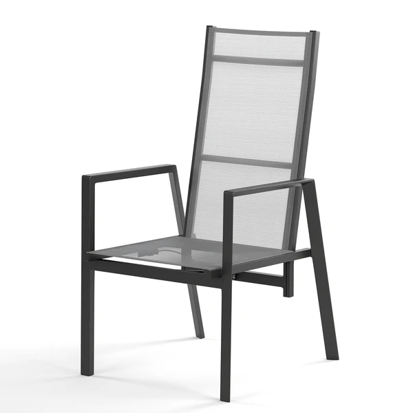 Verstellbarer Gartenstuhl Myluna 2er-Set - Aluminium / Webstoff - Grau - Image 10