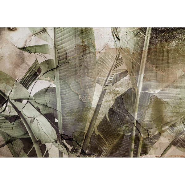 Vlies Fototapete Banana Jungle - Vlies - Grün - 100 x 70 cm