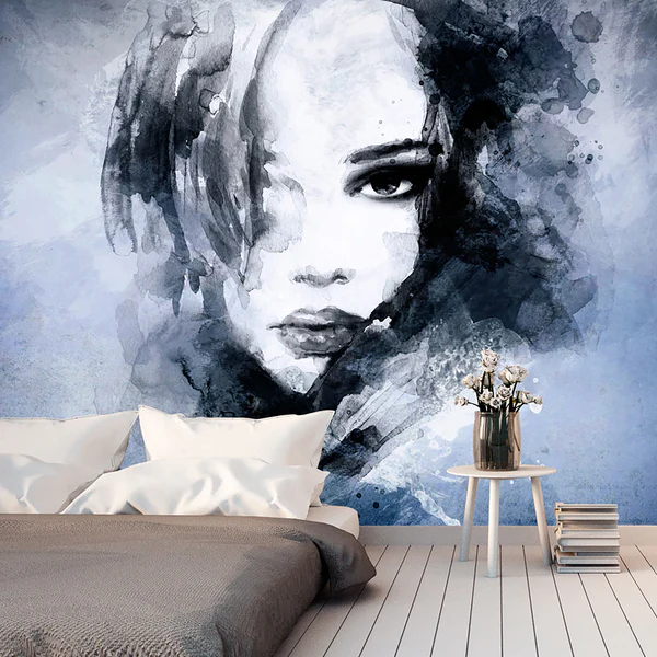 Vlies Fototapete Dream Girl - Vlies - Blau / Schwarz - Blau - 350 x 245 cm - Image 2