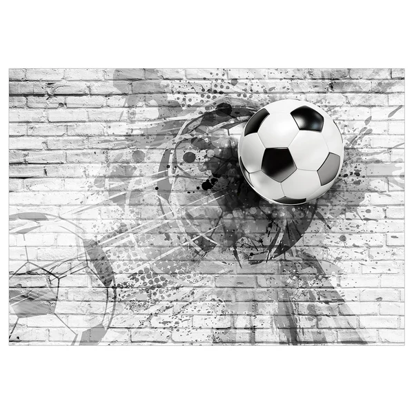 Vlies Fototapete Fußball Sport - Vlies - Schwarz / Weiß - 300 x 210 cm