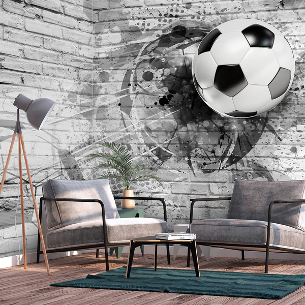 Vlies Fototapete Fußball Sport - Vlies - Schwarz / Weiß - 300 x 210 cm - Image 2