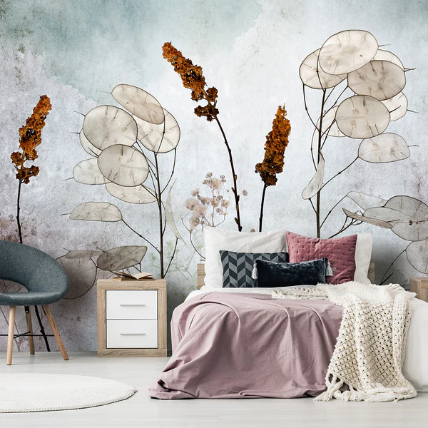 Vlies Fototapete Lunaria in the Meadow - Vlies - Mehrfarbig - 300 x 210 cm - Image 2