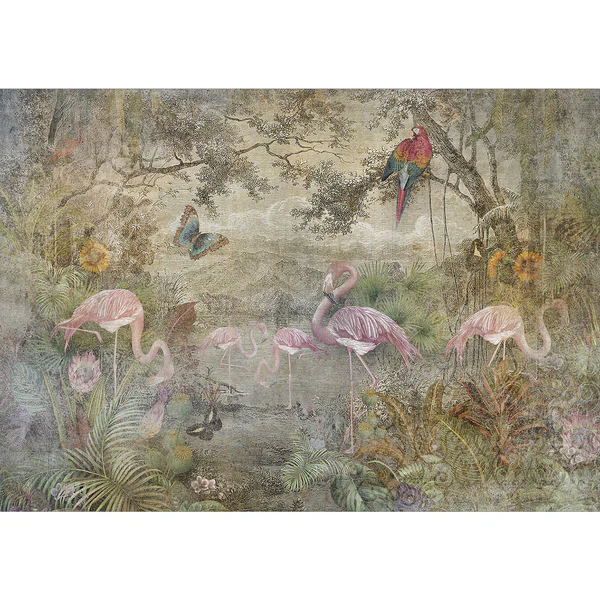 Vlies Fototapete Wild Fauna and Flora - Premium Vlies - Mehrfarbig - Breite: 250 cm