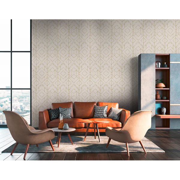 Vliestapete Ava Modern I - Vlies - Beige / Gold - Image 2