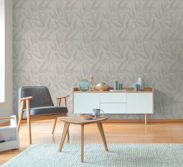 Vliestapete Palmora - Vlies / Vinyl - Beige / Grau - Image 5