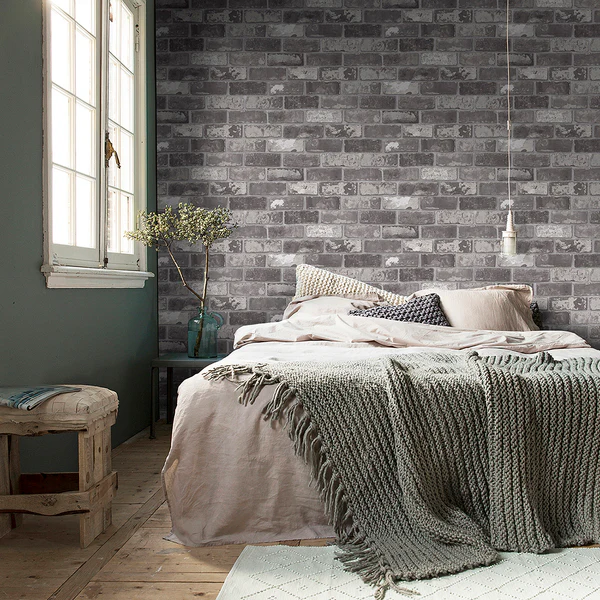 Vliestapete Vtwonen Bricks Grau - Grau - 0,52m x 10,05m x 0,02m - Image 3