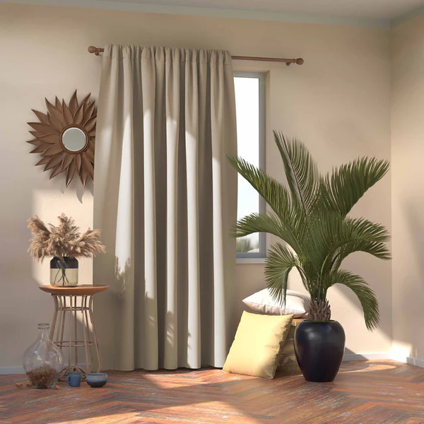 Vorhang mit Kräuselband Blackout I - Polyester - Creme - Image 3