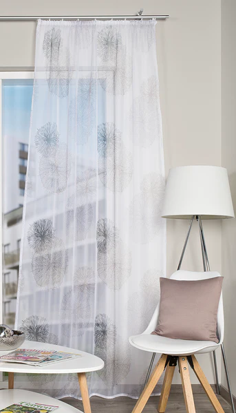 Vorhang mit Kräuselband Rawlins - Polyester - Grau - 140 x 245 cm
