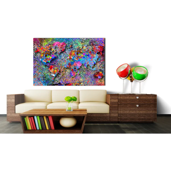 Wandbild Jackson Pollock Inspiration - MDF / Leinwand - Mehrfarbig - 120 x 80 cm - Image 2