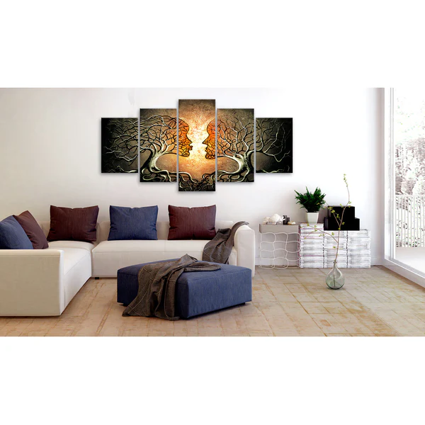 Wandbild Love Entanglement - MDF / Leinwand - Mehrfarbig - 200 x 100 cm - Image 2