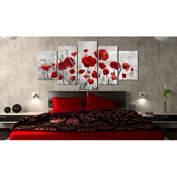 Wandbild Scarlet Cloud - MDF / Leinwand - Mehrfarbig - 200 x 100 cm - Image 2