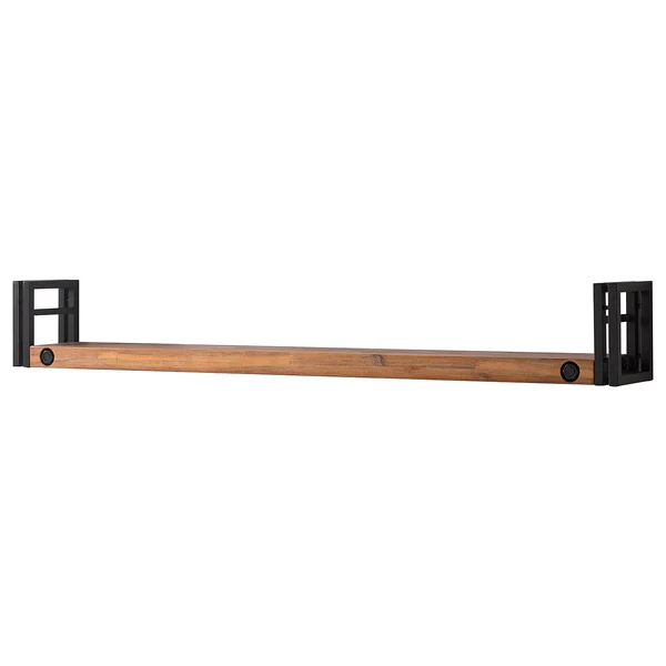 Wandboard MANCHESTER mit Seitenleisten - Akazie massiv / Metall - Akazie / Anthrazit - Breite: 150 cm