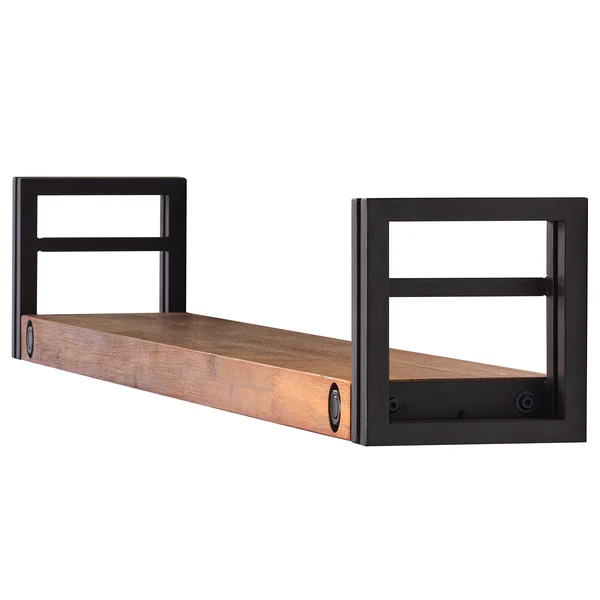 Wandboard MANCHESTER mit Seitenleisten - Akazie massiv / Metall - Akazie / Anthrazit - Breite: 150 cm - Image 5