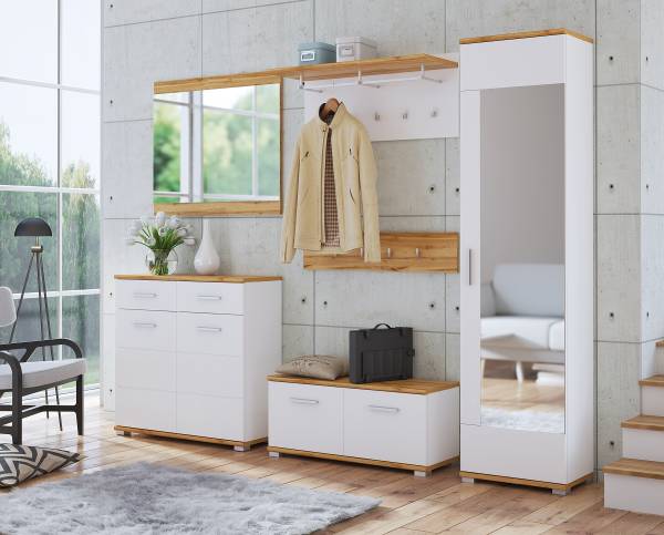 Wandgarderobe Cimadu - Weiß / Wotaneiche Dekor - Image 2