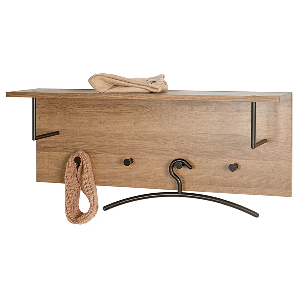 Wandgarderobe Dunnet 80 cm - Eiche Dekor - Image 3