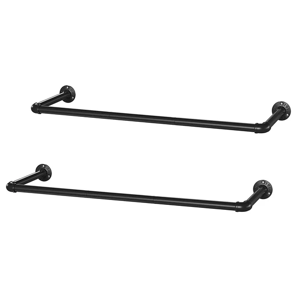 Wandgarderobe Wellsville (2er-Set) - Metall - Schwarz