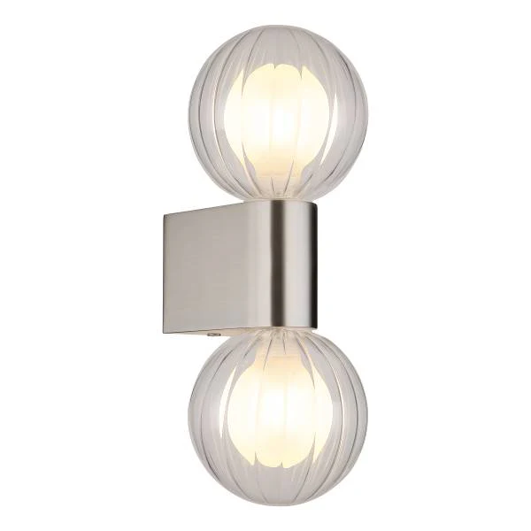 Wandleuchte Ander Typ A - Klarglas / Aluminium - 2-flammig - Silber - Image 3