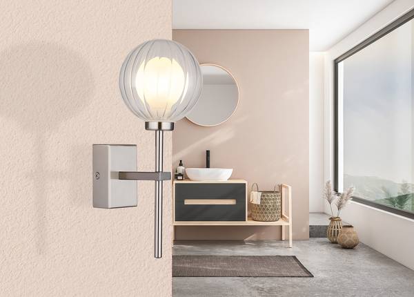 Wandleuchte Brisbon Typ B - Klarglas / Eisen - 1-flammig - Silber - Image 2