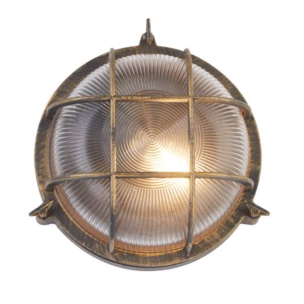Wandleuchte Bulkhead - Schwarz - Gold - Aluminium - 27 x 27 x 11 cm - Image 2