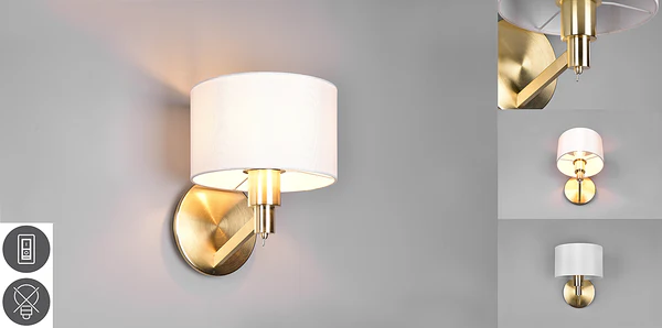 Wandleuchte Cassio - Webstoff / Stahl - 1-flammig - Gold - Image 10