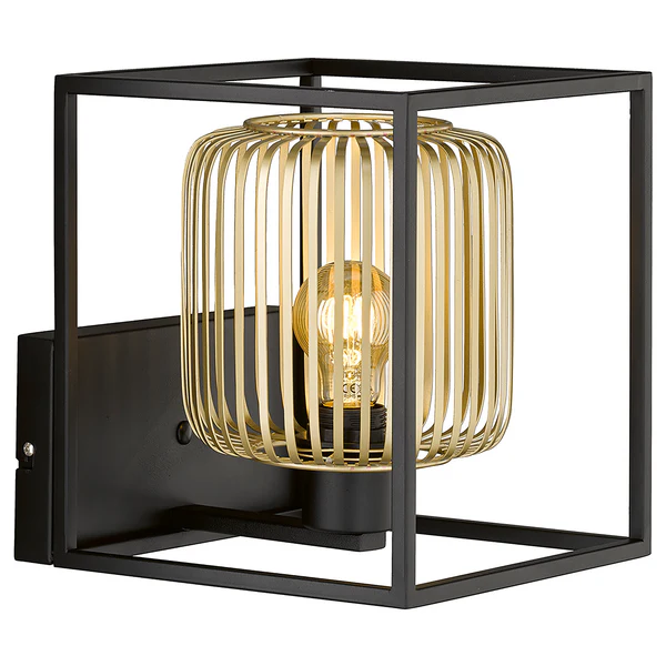 Wandleuchte Caydo - Edelstahl - Schwarz / Gold - 1-flammig - Image 3